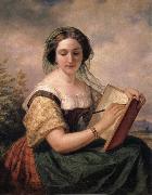 Huntington Daniel A Portrait of Mlle Rosina, A Jewess oil on canvas
